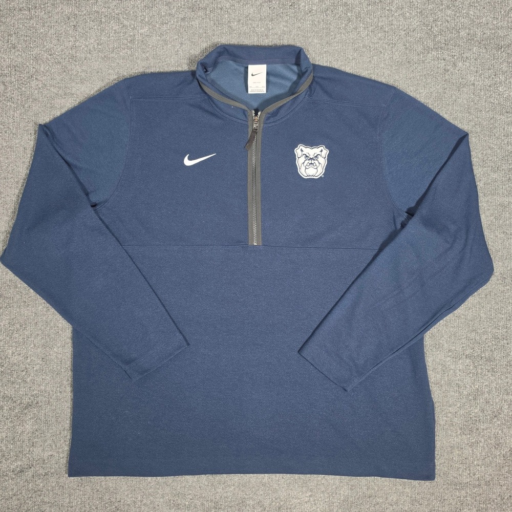 Nike Dri-FIT Victory Butler Bulldogs Quarter Zip Pullover XXL Blue Big East